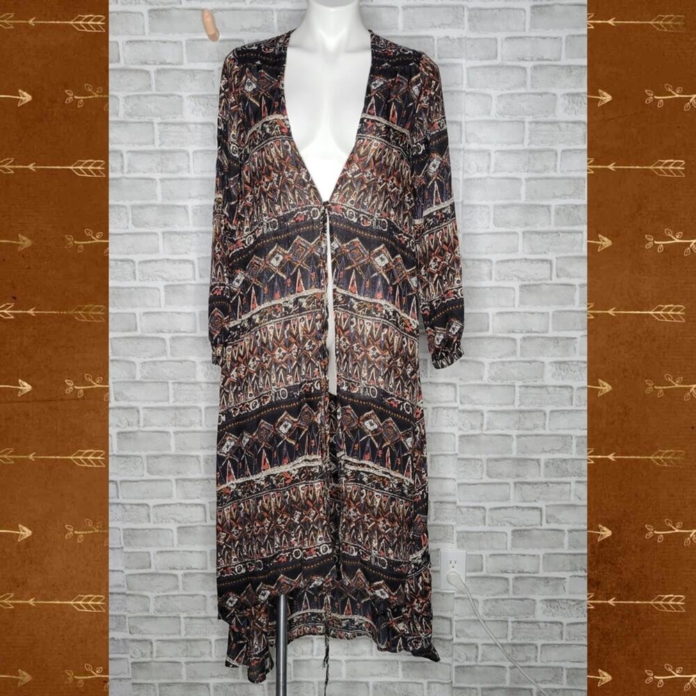 Volcom Stone Row Wrapture Boho Atzec Dress, sz Small